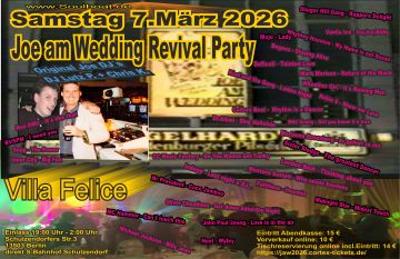 Tickets für Joe am Wedding Revival Party 2026 am 07.03.2026 - Karten kaufen